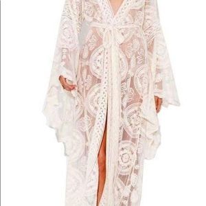 Boho Lace Bridal Robe